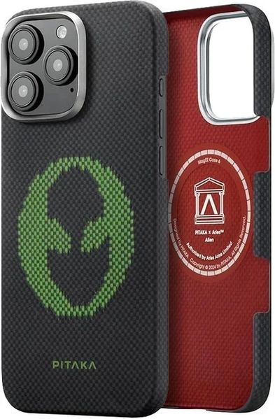 Чохол Pitaka для iPhone 16 Pro Aries Tactile Woven Case Alien 1376860 фото