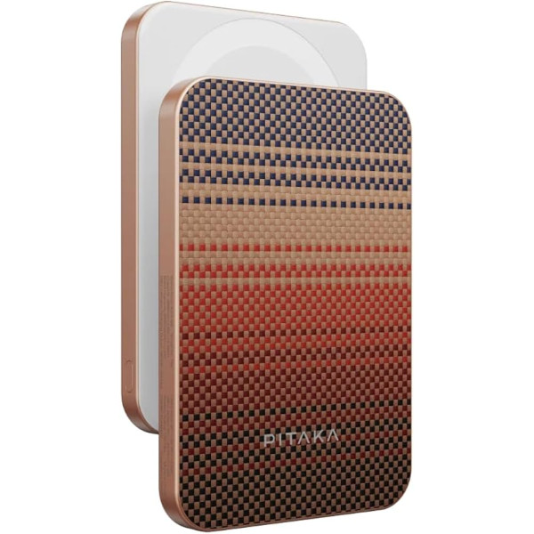 Внешний аккумулятор Pitaka 5000mAh Aramid Fiber Magnetic 15W Sunset