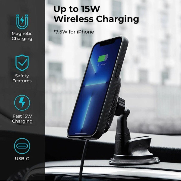 Тримач Pitaka Car Holder MagEZ Mount Pro 15W Black for iPhone 13/14 series Тримач Pitaka Car Holder MagEZ Mount Pro 15W Black for iPhone 13/14 series
