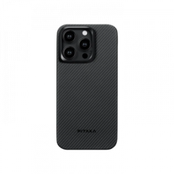 Чохол Pitaka для iPhone 15 Pro Max MagEZ Case 4 Twill 600D Black/Grey Чохол Pitaka для iPhone 15 Pro Max MagEZ Case 4 Twill 600D Black/Grey