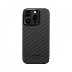 Чохол Pitaka для iPhone 15 Pro MagEZ Case 4 Twill 1500D Black/Grey Чохол Pitaka для iPhone 15 Pro MagEZ Case 4 Twill 1500D Black/Grey