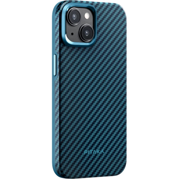 Чохол Pitaka для iPhone 15 Pro MagEZ Case Pro 4 Twill 1500D Black/Blue Чохол Pitaka для iPhone 15 Pro MagEZ Case Pro 4 Twill 1500D Black/Blue