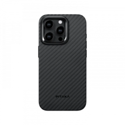 Чохол Pitaka для iPhone 15 Pro MagEZ Case Pro 4 Twill 1500D Black/Grey Чохол Pitaka для iPhone 15 Pro MagEZ Case Pro 4 Twill 1500D Black/Grey