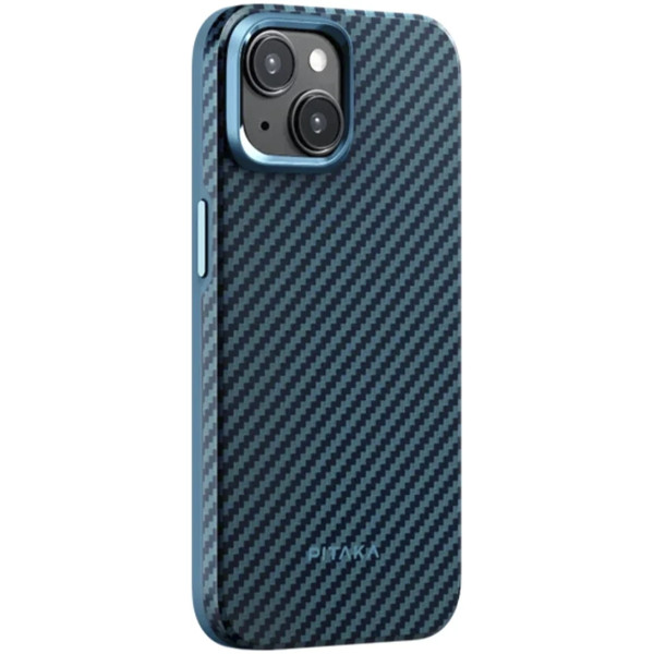 Чохол Pitaka для iPhone 15 MagEZ Case Pro 4 Twill 1500D Black/Blue Чохол Pitaka для iPhone 15 MagEZ Case Pro 4 Twill 1500D Black/Blue
