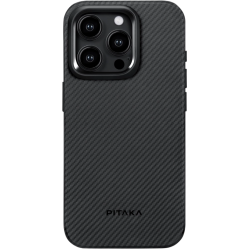 Чехол Pitaka для iPhone 15 MagEZ Case Pro 4 Twill 600D Black/Grey Чехол Pitaka для iPhone 15 MagEZ Case Pro 4 Twill 600D Black/Grey