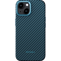 Чохол Pitaka для iPhone 15 Plus MagEZ Case Pro 4 Twill 1500D Black/Blue Чохол Pitaka для iPhone 15 Plus MagEZ Case Pro 4 Twill 1500D Black/Blue