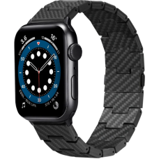 Аксесуар Pitaka для Apple Watch 42/44/45/49mm Carbon Fiber Watch Band Retro Black/Grey