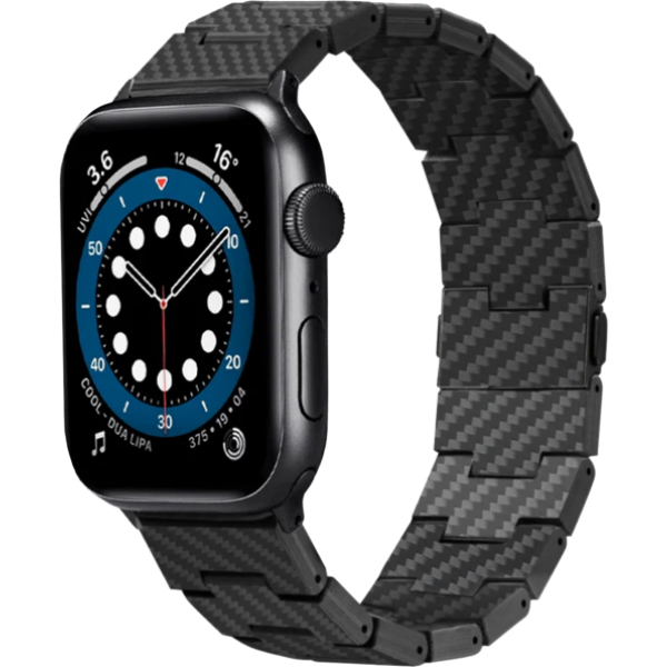 Аксесуар Pitaka для Apple Watch 42/44/45/49mm Carbon Fiber Watch Band Retro Black/Grey Аксесуар Pitaka для Apple Watch 42/44/45/49mm Carbon Fiber Watch Band Retro Black/Grey