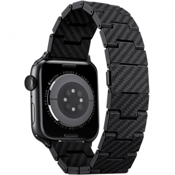 Аксесуар Pitaka для Apple Watch 42/44/45/49mm Carbon Fiber Watch Band Retro Black/Grey Аксесуар Pitaka для Apple Watch 42/44/45/49mm Carbon Fiber Watch Band Retro Black/Grey
