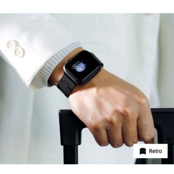 Аксесуар Pitaka для Apple Watch 42/44/45/49mm Carbon Fiber Watch Band Retro Black/Grey Аксесуар Pitaka для Apple Watch 42/44/45/49mm Carbon Fiber Watch Band Retro Black/Grey