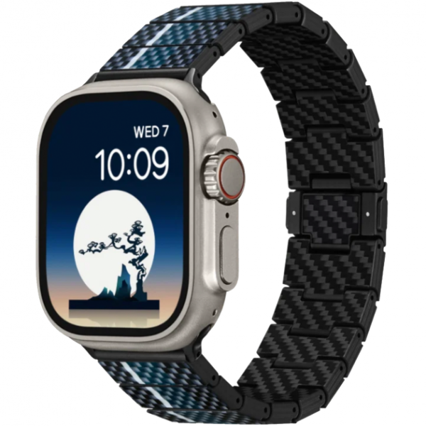Аксесуар Pitaka для Apple Watch 42/44/45/49mm Chroma Carbon Band Poetry of Things Moon Аксесуар Pitaka для Apple Watch 42/44/45/49mm Chroma Carbon Band Poetry of Things Moon