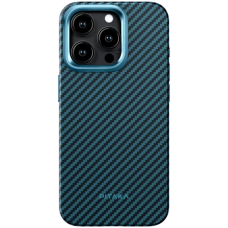 Чохол Pitaka для iPhone 15 Pro MagEZ Case Pro 4 Twill 1500D Black/Blue