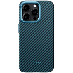 Чохол Pitaka для iPhone 15 Pro MagEZ Case Pro 4 Twill 1500D Black/Blue