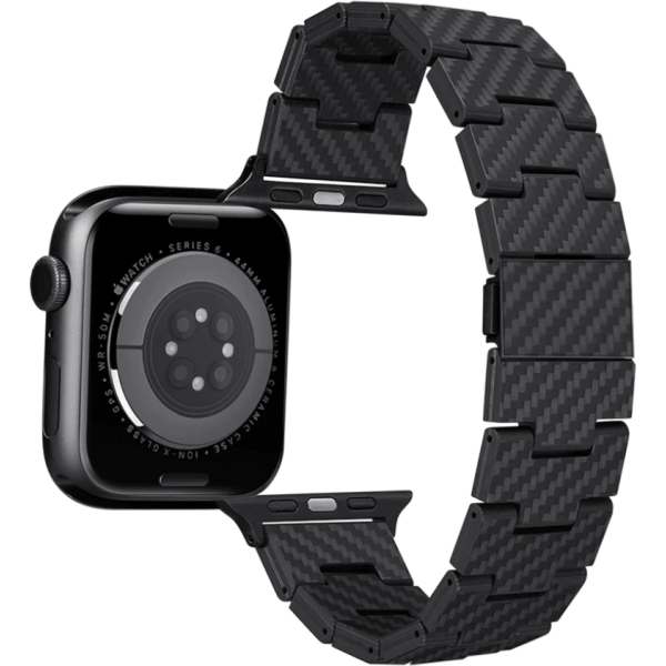 Аксесуар Pitaka для Apple Watch 42/44/45/49mm Carbon Fiber Watch Band Retro Black/Grey Аксесуар Pitaka для Apple Watch 42/44/45/49mm Carbon Fiber Watch Band Retro Black/Grey