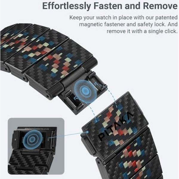 Аксесуар Pitaka для Apple Watch 49/45/44mm Carbon Fiber Watch Band Rhapsody Аксесуар Pitaka для Apple Watch 49/45/44mm Carbon Fiber Watch Band Rhapsody