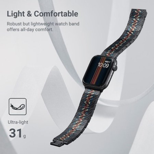 Аксесуар Pitaka для Apple Watch 49/45/44mm Carbon Fiber Watch Band Rhapsody Аксесуар Pitaka для Apple Watch 49/45/44mm Carbon Fiber Watch Band Rhapsody
