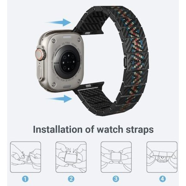 Аксесуар Pitaka для Apple Watch 49/45/44mm Carbon Fiber Watch Band Rhapsody Аксесуар Pitaka для Apple Watch 49/45/44mm Carbon Fiber Watch Band Rhapsody