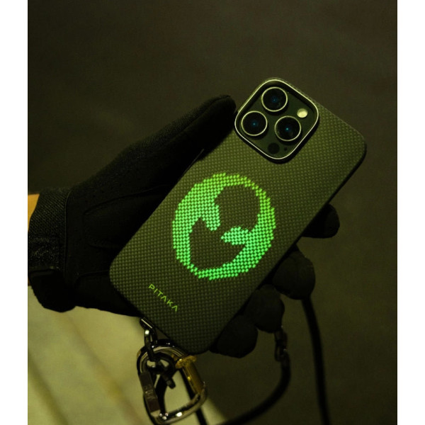 Чохол Pitaka для iPhone 15 Pro Aries Tactile Woven Case Alien Чохол Pitaka для iPhone 15 Pro Aries Tactile Woven Case Alien