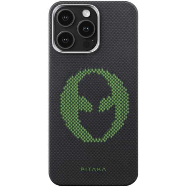 Чохол Pitaka для iPhone 15 Pro Max Aries Tactile Woven Case Alien Чохол Pitaka для iPhone 15 Pro Max Aries Tactile Woven Case Alien