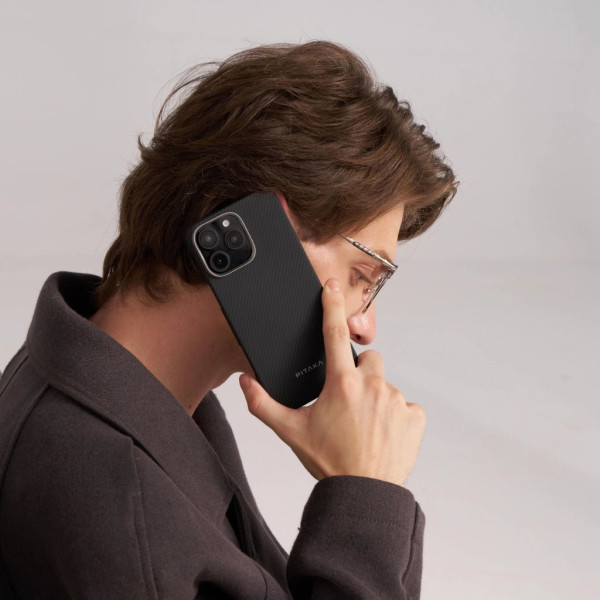 Чохол Pitaka для iPhone 16 Black/Grey Ultra-Slim Case Black/Grey Twill Чохол Pitaka для iPhone 16 Black/Grey Ultra-Slim Case Black/Grey Twill