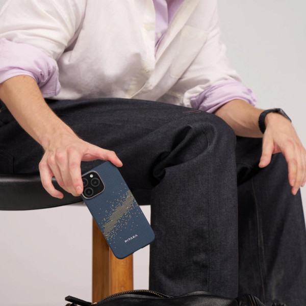 Чохол Pitaka для iPhone 16 Pro StarPeak Tactile Woven Case Milky way galaxy Чохол Pitaka для iPhone 16 Pro StarPeak Tactile Woven Case Milky way galaxy