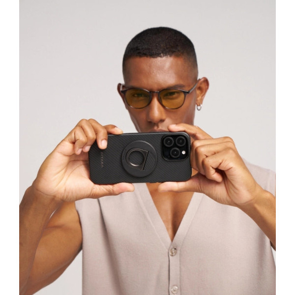 Чехол Pitaka для iPhone 16 Pro Military-Grade Protective Case Black/Grey Twill Чехол Pitaka для iPhone 16 Pro Military-Grade Protective Case Black/Grey Twill