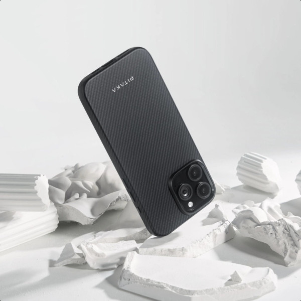 Чехол Pitaka для iPhone 16 Pro Max Military-Grade Protective Case Black/Grey Twill Чехол Pitaka для iPhone 16 Pro Max Military-Grade Protective Case Black/Grey Twill