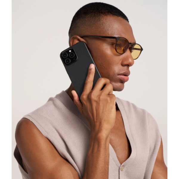 Чехол Pitaka для iPhone 16 Pro Max Military-Grade Protective Case Black/Grey Twill Чехол Pitaka для iPhone 16 Pro Max Military-Grade Protective Case Black/Grey Twill