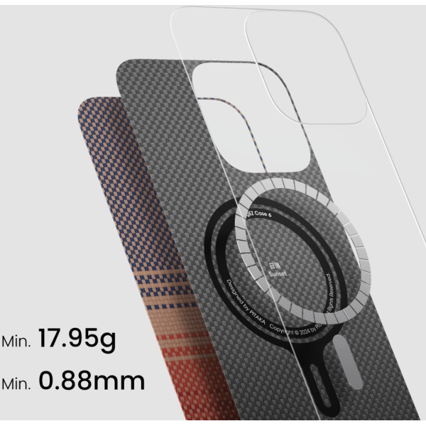 Чехол Pitaka для iPhone 16 Pro Max Sunset Moonrise Tactile Woven Case Sunset Чехол Pitaka для iPhone 16 Pro Max Sunset Moonrise Tactile Woven Case Sunset