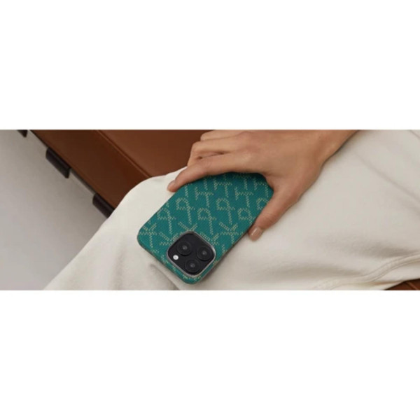 Pitaka Monogram Tactile Woven Case Gold/Green for iPhone 16 Pro Max Pitaka Monogram Tactile Woven Case Gold/Green for iPhone 16 Pro Max