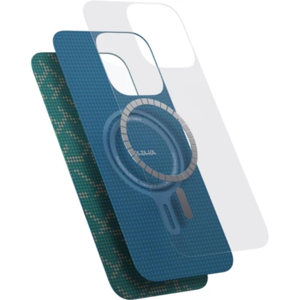 Чохол Pitaka для iPhone 16 Pro Monogram Tactile Woven Case Black/Blue Чохол Pitaka для iPhone 16 Pro Monogram Tactile Woven Case Black/Blue