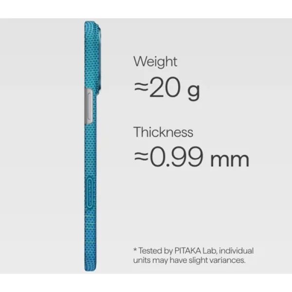 Чехол для iPhone Pitaka Edge Case Lucid Blue (KI1706AG) для iPhone 17 Pro