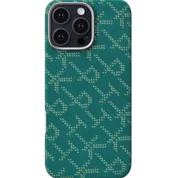 Чохол для iPhone Pitaka Monogram Tactile Woven Case Gold/Green для iPhone 15 Pro Max
