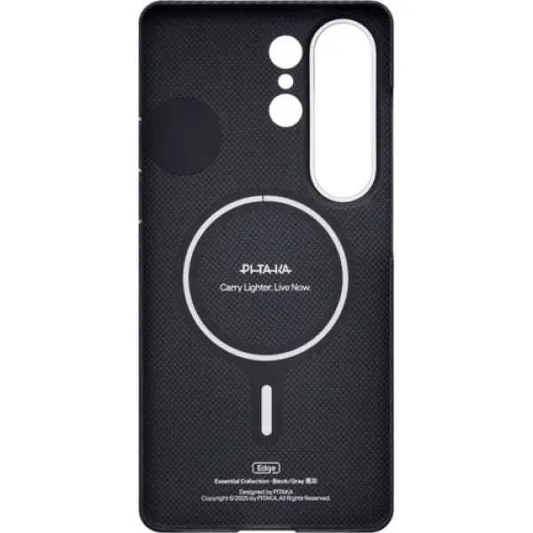 Чехол для телефона Pitaka Edge Case Aaron Button 600D Twill Black/Grey (KS2601U) для Samsung S948 Galaxy S26 Ultra
