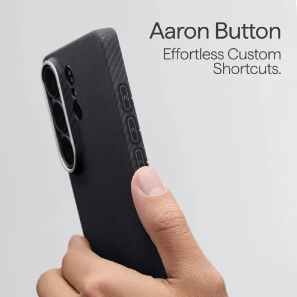 Чехол для телефона Pitaka Edge Case Aaron Button 600D Twill Black/Grey (KS2601S) для Samsung S947 Galaxy S26 Plus