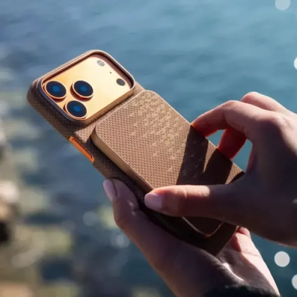Внешний аккумулятор Pitaka Power Bank 10000mAh Aramid Fiber Magnetic 15W Golden Glin (PBQ2504)