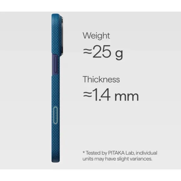 Чехол Pitaka Edge Case PitaTap Azure Green для iPhone 17 Pro Max
