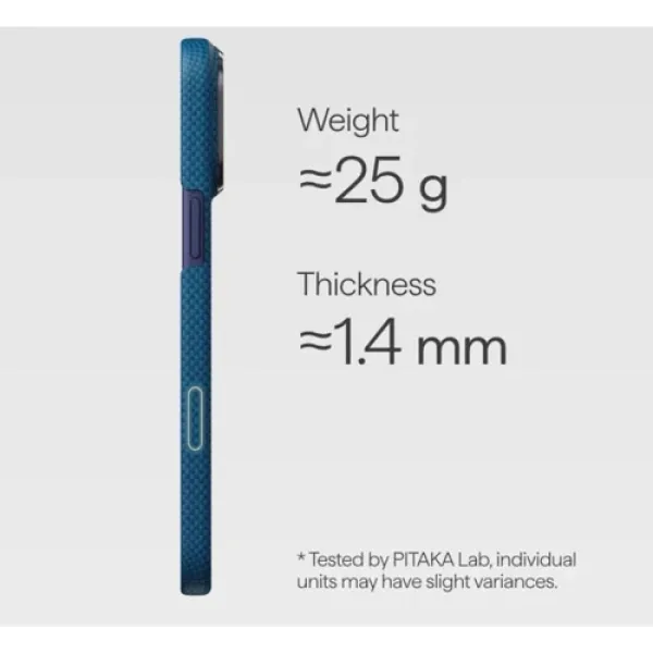 Чехол Pitaka Edge Case PitaTap Azure Green для iPhone 17 Pro