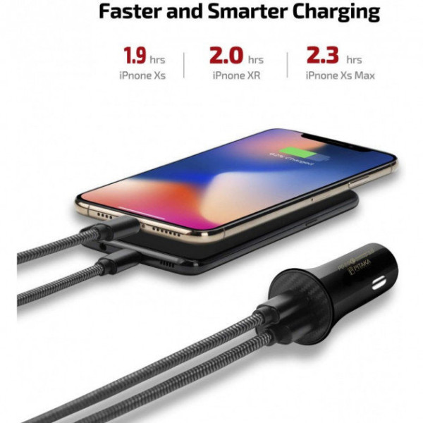 Зарядний пристрій Pitaka USB Car Charger USB+USB-C 36W Black Зарядний пристрій Pitaka USB Car Charger USB+USB-C 36W Black