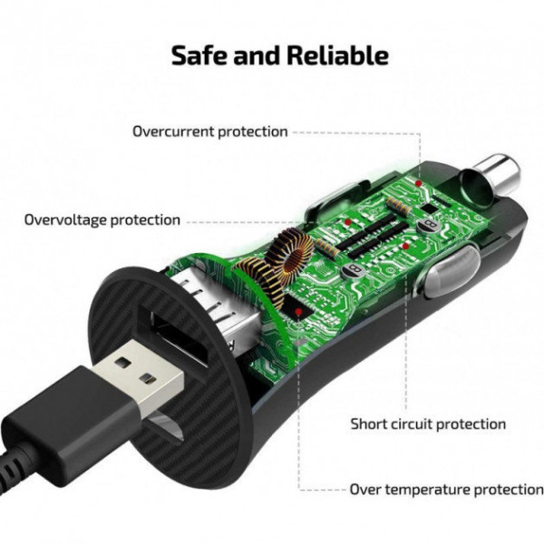 Зарядний пристрій Pitaka USB Car Charger USB+USB-C 36W Black Зарядний пристрій Pitaka USB Car Charger USB+USB-C 36W Black