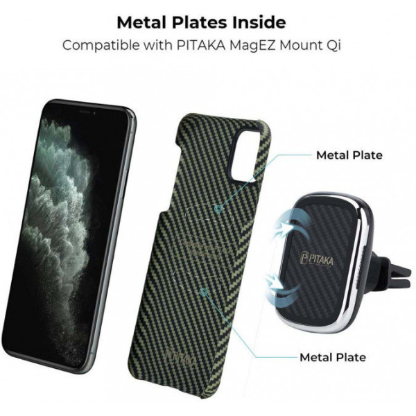 Чохол Pitaka для iPhone 11 Pro MagEZ Black/Yellow