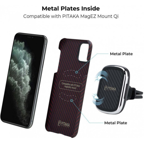 Чохол Pitaka для iPhone 11 Pro MagEZ Black/Red