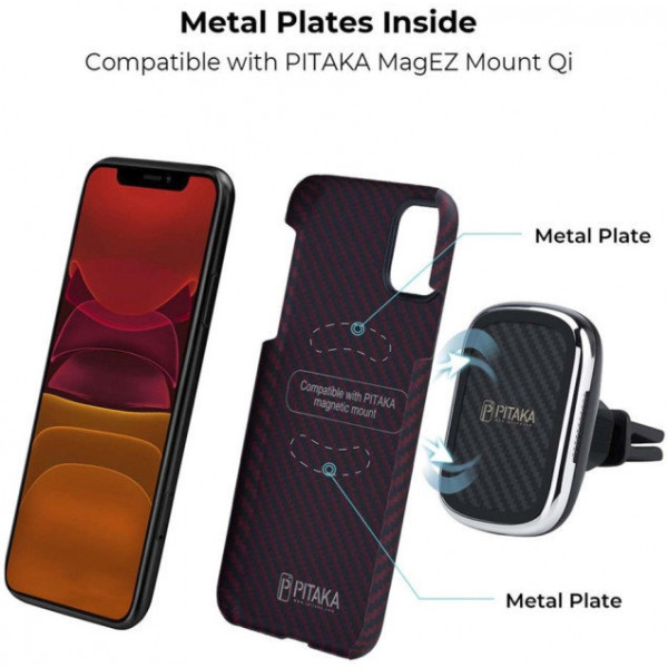 Чохол Pitaka для iPhone 11 MagEZ Black/Red