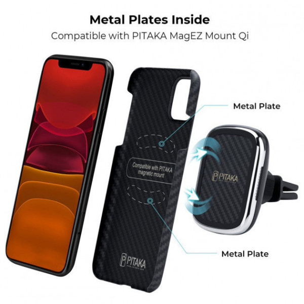 Чохол Pitaka для iPhone 11 MagCase Black/Grey