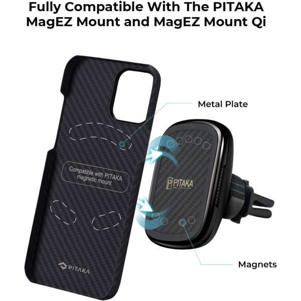Чохол Pitaka для iPhone 12 Pro MagEZ Twill Black/Grey