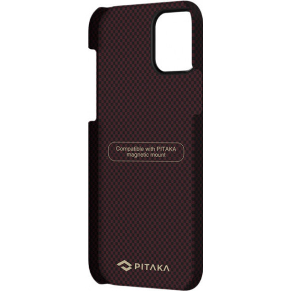 Чохол Pitaka для iPhone 12 Pro Max MagEZ Case Plain Black/Red