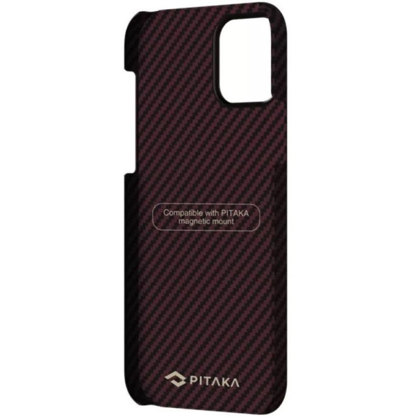 Чохол Pitaka для iPhone 12 MagEZ Case Twill Black/Red