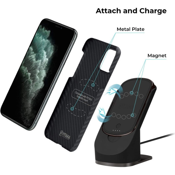 Зарядний пристрій Pitaka MagEZ Juice 2 Twill Black/Grey Зарядний пристрій Pitaka MagEZ Juice 2 Twill Black/Grey