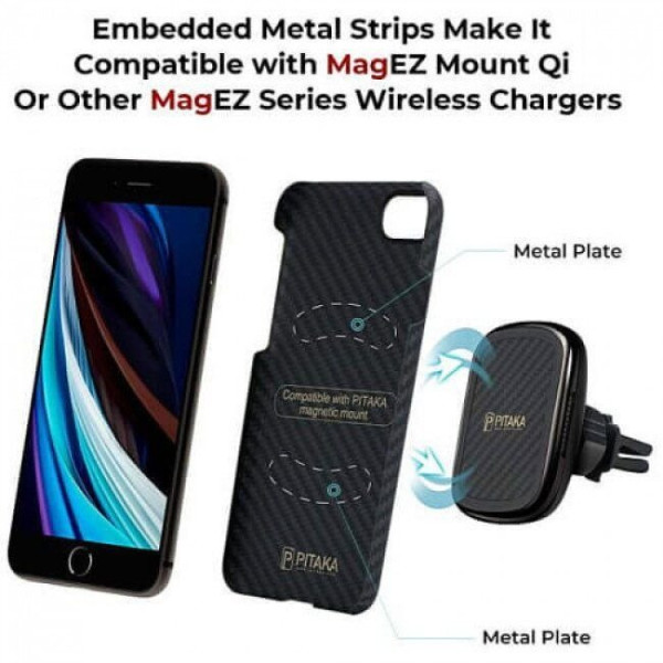 Чохол Pitaka для iPhone SE 2020/iPhone 8/iPhone 7 MagEZ Case Black/Grey