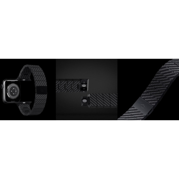 Аксесуар Pitaka для Apple Watch 42/44/45/49mm Modern Carbon Fiber Black/Grey Аксесуар Pitaka для Apple Watch 42/44/45/49mm Modern Carbon Fiber Black/Grey